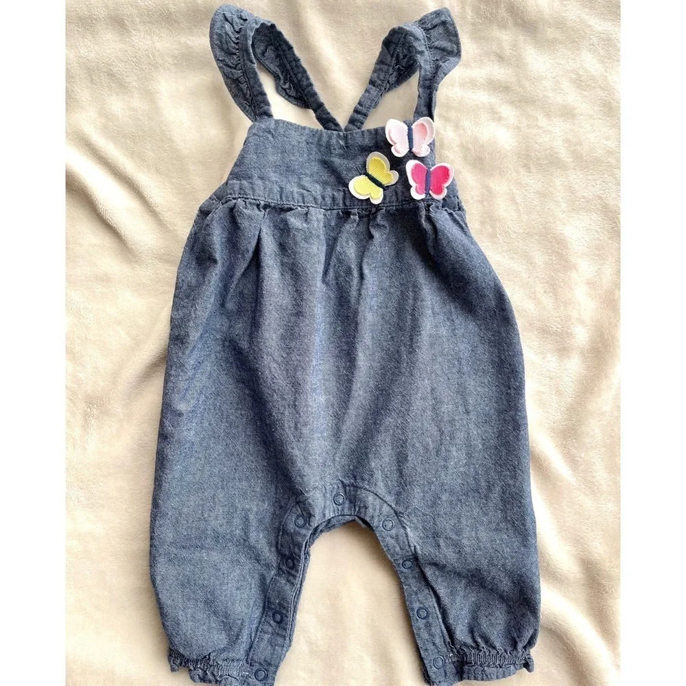 🌸2/$20-Gymboree Butterfly Overalls, 0-3 months